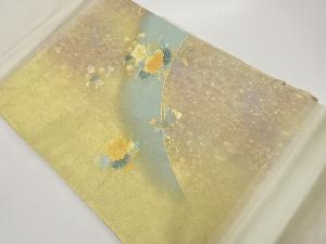 金彩花葉模様名古屋帯